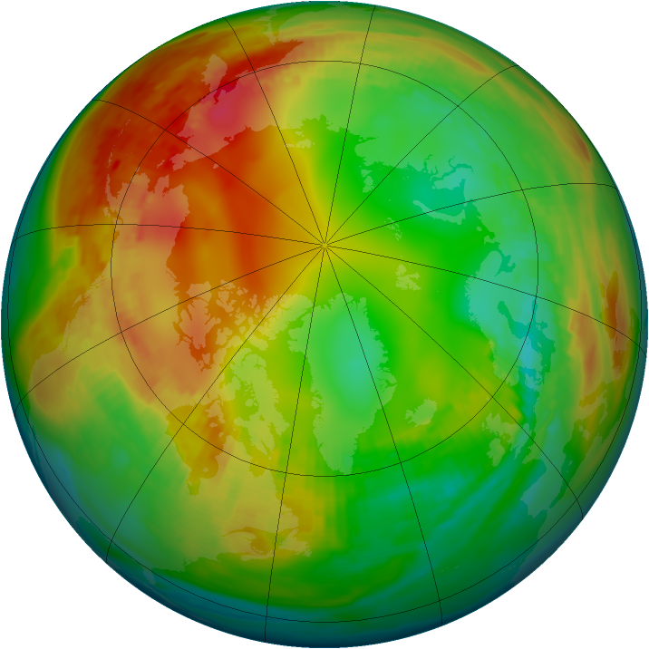 Arctic ozone map for 24 January 1981